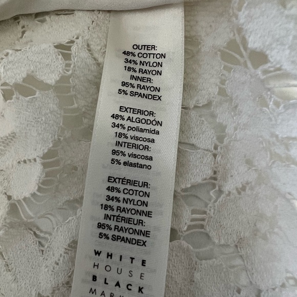 WHBM V-Neck Long Sleeve Lace Top Size Medium - Picture 4 of 13